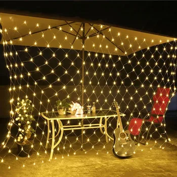 LED Čistý String Svetlá Víla String Svetlo Vonkajšie Nepremokavé Záhrada Vianočné Dovolenku Svadobné Party Okno Opony Garland 220V