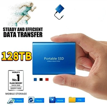 Prenosné SSD Typ-C, USB 3.1 8TB 16TB 32TB 64TB SSD Pevný Disk 128TB Externé SSD M. 2 na Notebooku Ploche SSD Flash Pamäť Disku