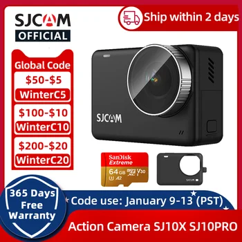 SJCAM Akcia Fotoaparát SJ10 PRO 4K 60FPS SJ10X Nepremokavé WiFi Gyro, Anti-shake, 8x Zoom Motocykel Cam Športové Video Akčné Kamery